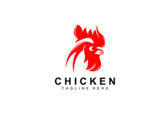 Grilled Chicken Barbecue Logo Design,Chicken Head Vector, Company Brand