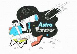6 Astro Tourism Vektorgrafik-Illustration