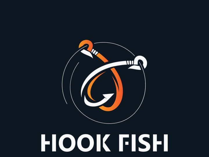 Hook Fishing logo simple and modern vintage rustic vector design style template illustration