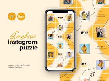 Instagram puzzle feed template preview picture