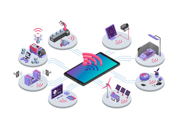IOT isometric color vector illustration preview picture