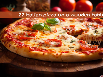 Italian pizza on a wooden table preview picture