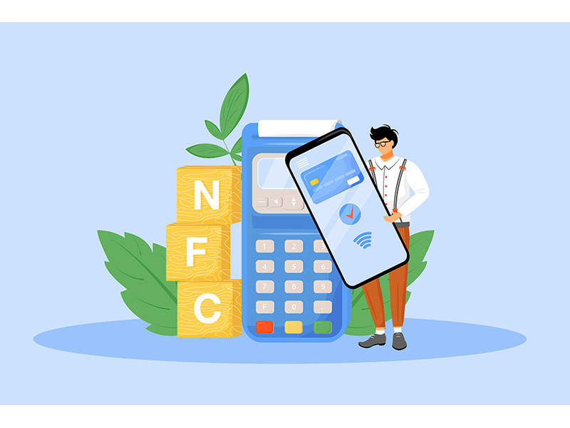 NFC payment flat concept vector illustration