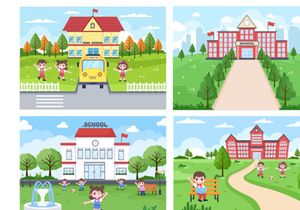 20 Back To School and Cute Bus Illustration