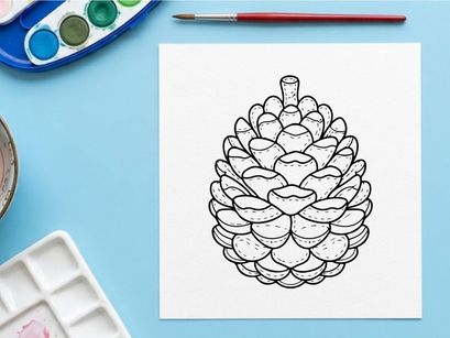 Close-up of a pine cone with detailed texture. Natural botanical element for nature and outdoor themes.