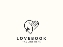 Love combines Book logo shape Symbol Design Template Style illustration