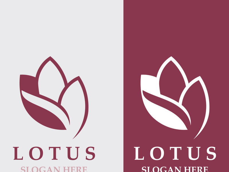 Floral Lotus line art beauty simple and modern logo template vector