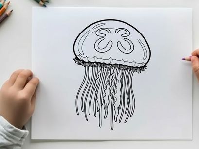 Jellyfish underwater floating vector illustration flat design