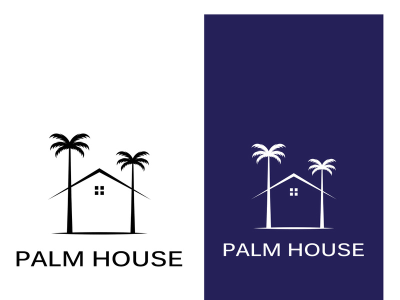 Summer palm tree logo design.