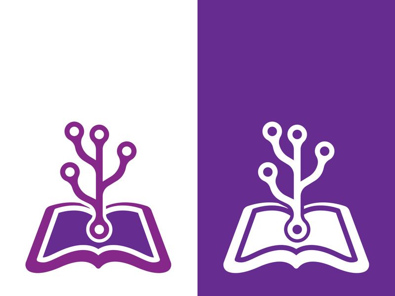 Digital book logo technology vector icon design