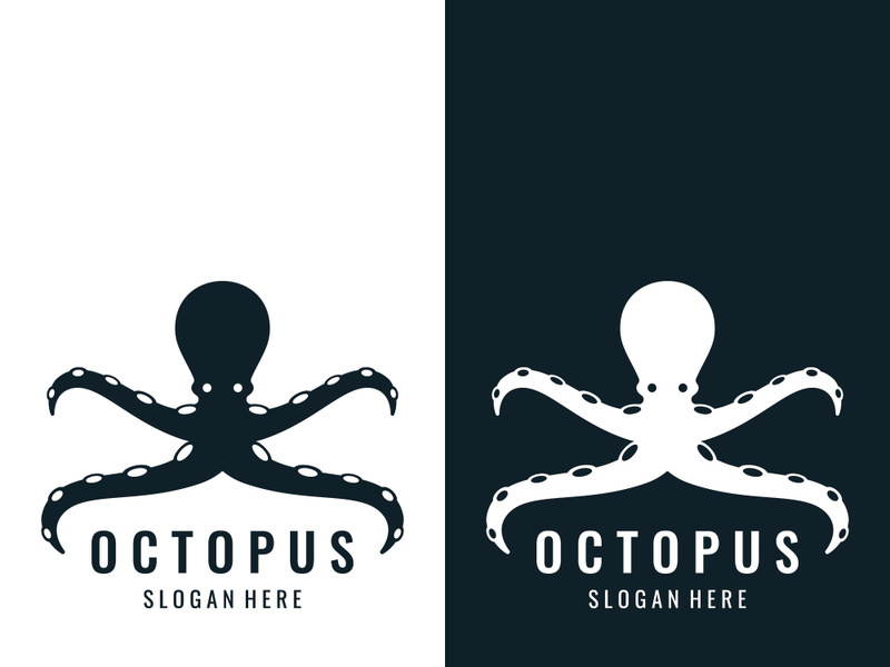 Octopus logo design with vector illustration editing.