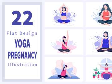 22 Pregnancy Yoga Meditation Illustration preview picture