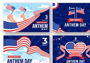 12 National Anthem Day Illustration