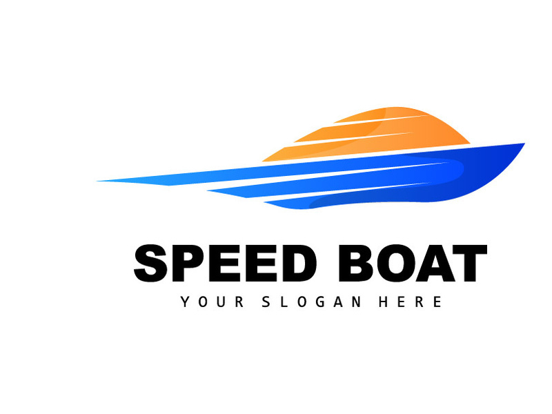 Speed Boat Logo, Fast Cargo Ship Vector, Sailboat, Design For Ship Manufacturing Company, Waterway Shipping, Marine Vehicles