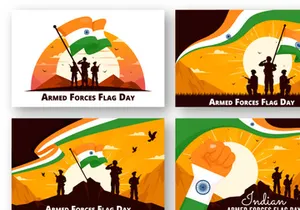 10 Indian Armed Forces Flag Day Illustration