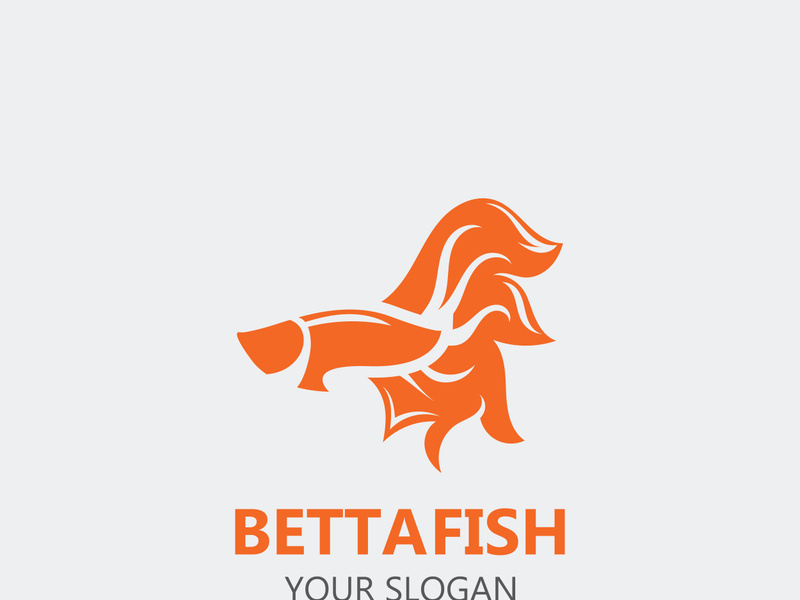 Betta fish modern logo style design vector image illustration