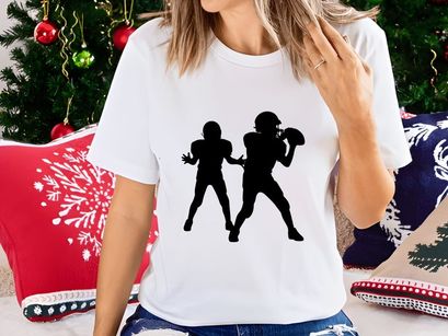 American football players in action silhouette illustration