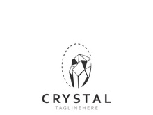 Crystal Gems Logo Design Template. Luxury Fashion Jewelry concept