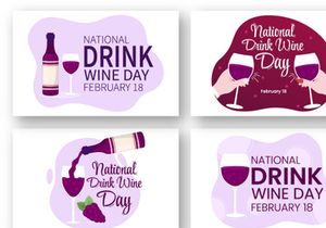 13 National Drink Wine Day Illustration