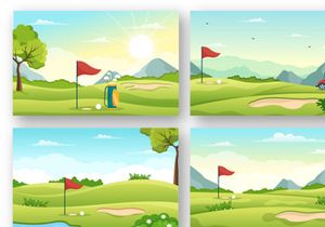 12 Golf Sport Illustration