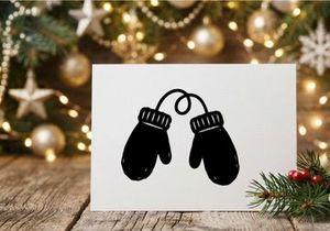 Child's Christmas Mittens with String for Holiday Warmth and Comfort