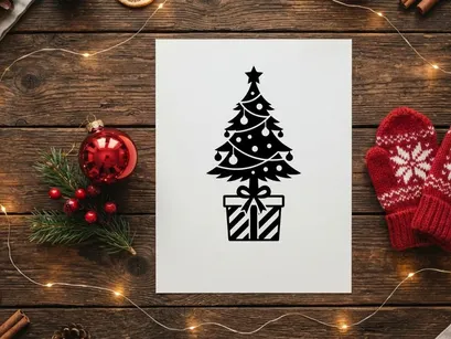 Decorative Christmas Tree with Gift Box for Holiday Celebration