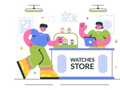10 Watches Store Illustration