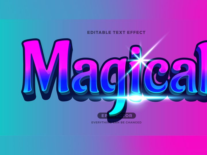 Magical editable text effect vector template
