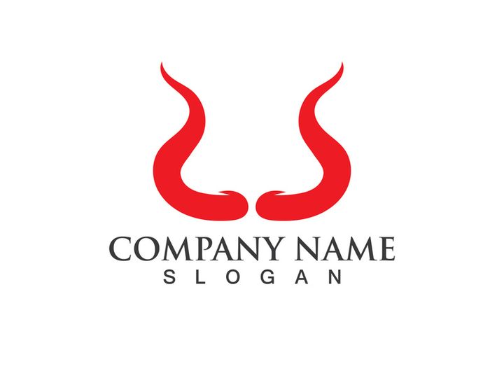 Devil horn vector icon logo design illustration template