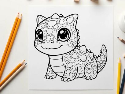 Cute spotted dinosaur vector illustration flat design