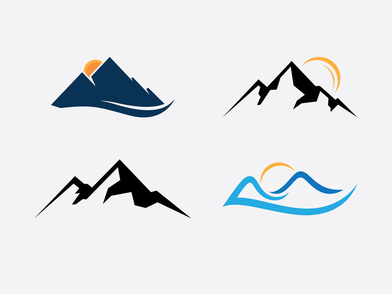 Mountain logo symbol, mountain vector sign