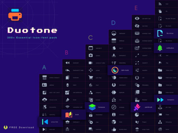 [Free] Essential Duotone Icon-Font Pack preview picture