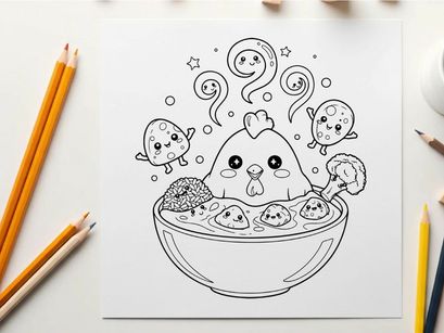 Cute germs and bacteria in bowl vector illustration flat design