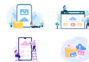 13 Upload image Background Vector Illustration