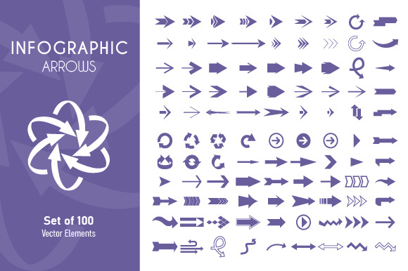 Arrows Icons, Infographic, Web and Apps