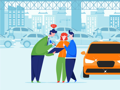 Car Dealership Vector Illustration_Pack 02