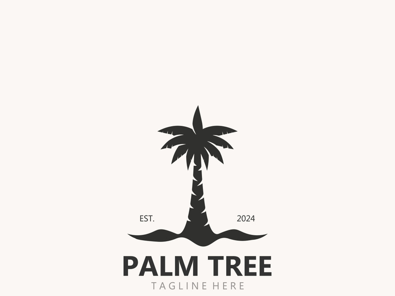Palm tree simple and modern premium logo design. abstract icon palm beach illustration