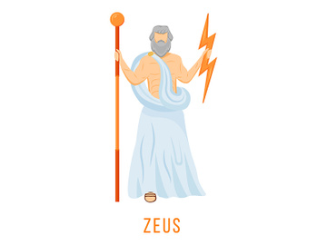 Zeus flat vector illustration preview picture