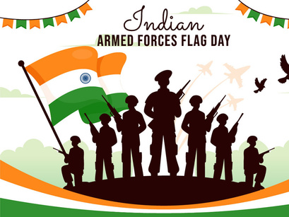 10 Indian Armed Forces Flag Day Illustration