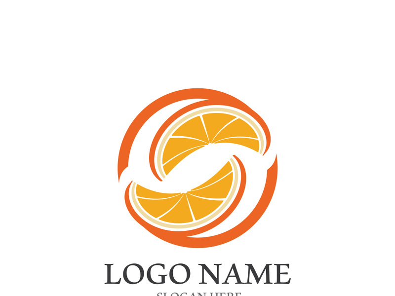 Orange logo design vector icon illustration design