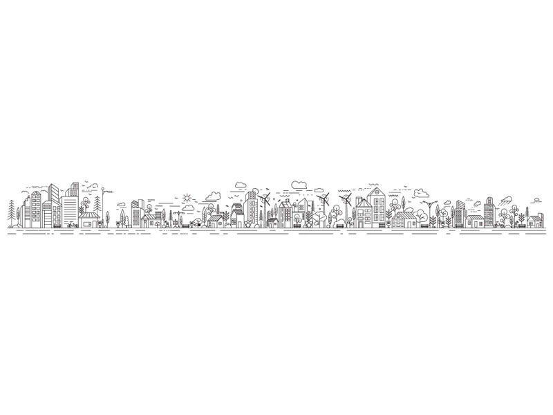 City Building Line art illustration