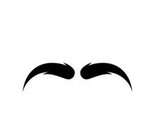 Moustache set icons for barber logo  barber shop and retro design