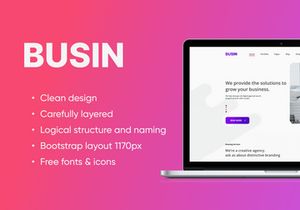 Landing PSD Figma Template "Busin 3"
