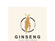 Ginseng logo herbal plant for medicine natural herbal design illustration idea