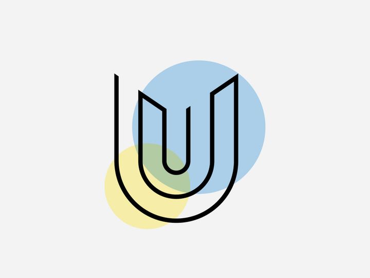 U letter logo alphabet design icon for company
