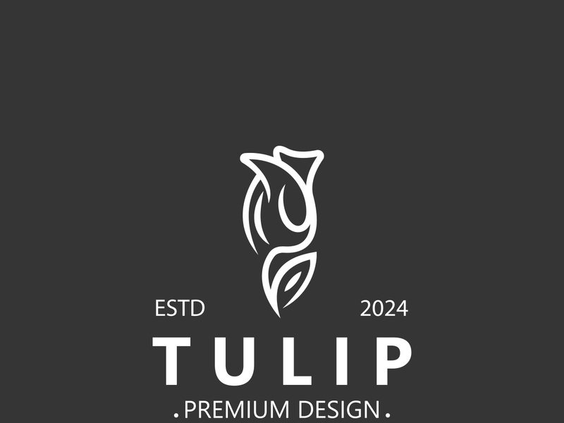 Tulip Flower bud logo with leaves design, suitable for fashion, beauty spa and boutique emblem business