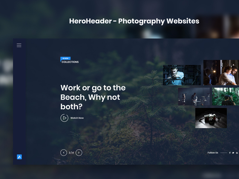 HeroHeader for photography Website