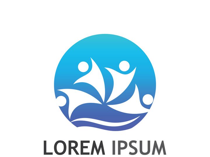 Community of people logo design with creative idea.