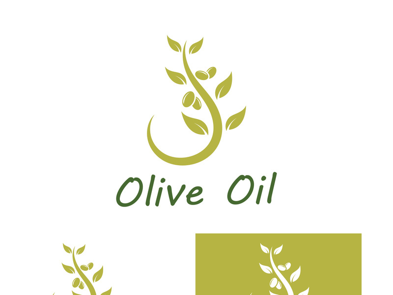 Branched olive fruit logo with creative idea.