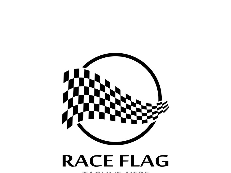 Creative and modern racing flag logo design.